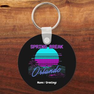 Spring Break 2026 Orlando After Dark Retro Synth Keychain
