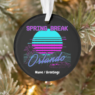 Spring Break 2026 Orlando After Dark Retro Synth Ornament