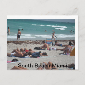 Spring break beach outing. postcard