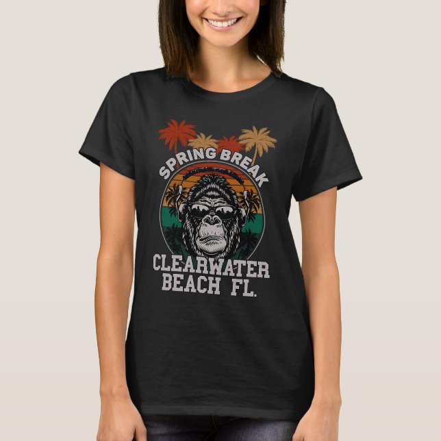 Spring Break Clearwater Beach Fl Gorilla Headphone T-Shirt (Front)