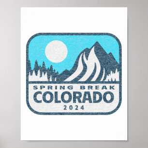 Spring Break Colorado 2024 - Snow Skiing Vacation Poster