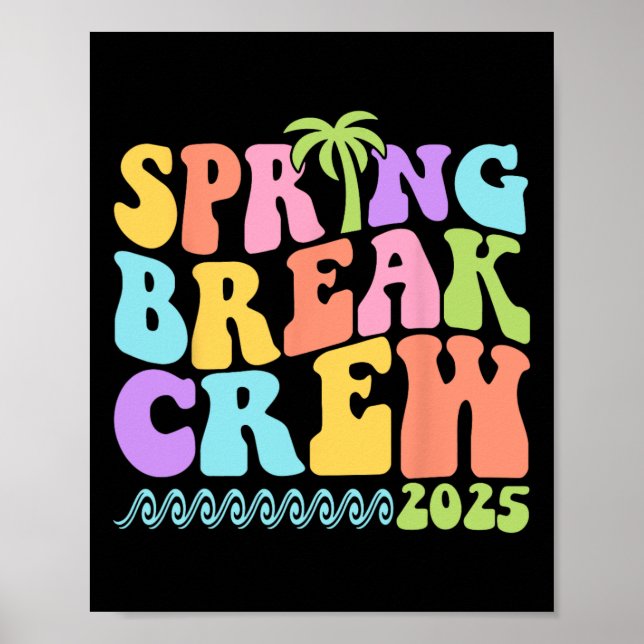 Spring Break Crew 2025 Matching Family Group Vacat Poster (Front)