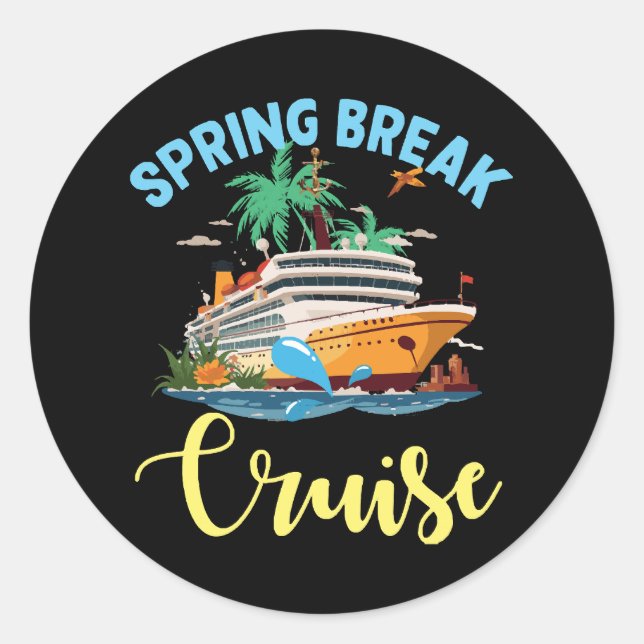 Spring Break Cruise Classic Round Sticker (Front)
