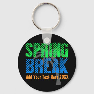 Spring Break Custom Neon Souvenir Keychain