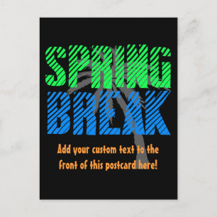 Spring Break Custom Neon Souvenir Postcard