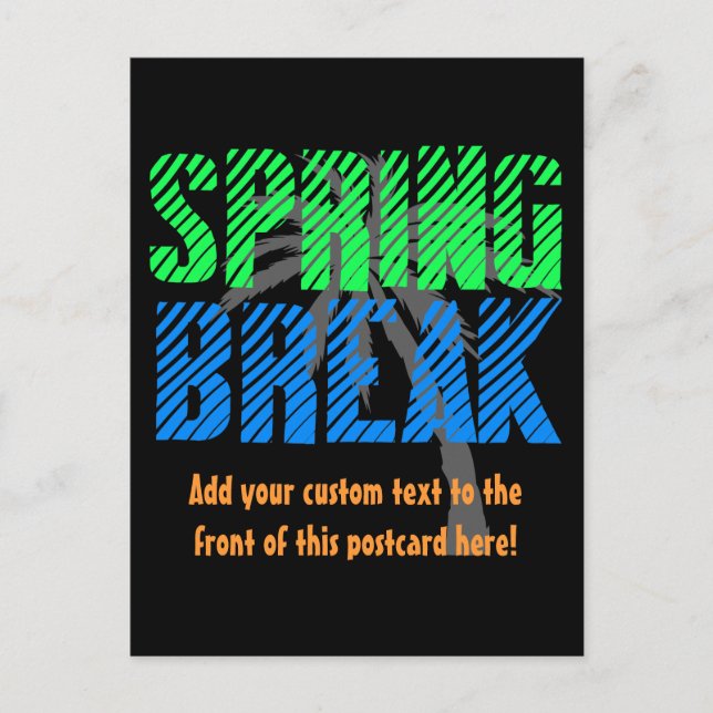 Spring Break Custom Neon Souvenir Postcard (Front)