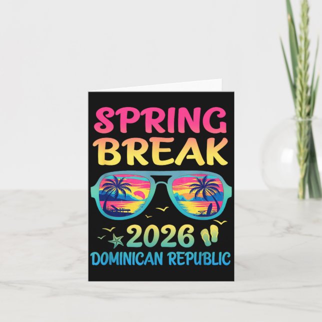 Spring Break Dominican Republic 2026 Vacation Trip Card (Front)