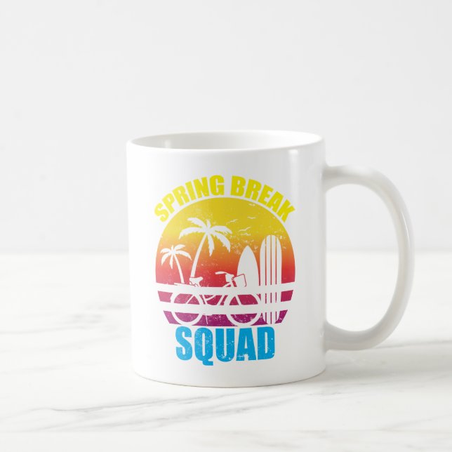 Spring Break Family Squad 2024 Beach Summer Trips Coffee Mug (Right)