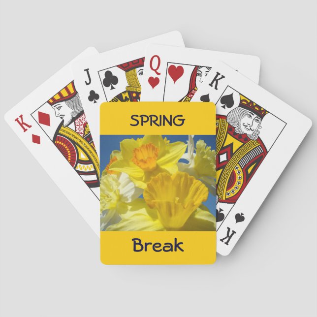 Spring Break playing cards Daffodils Flowers (Back)