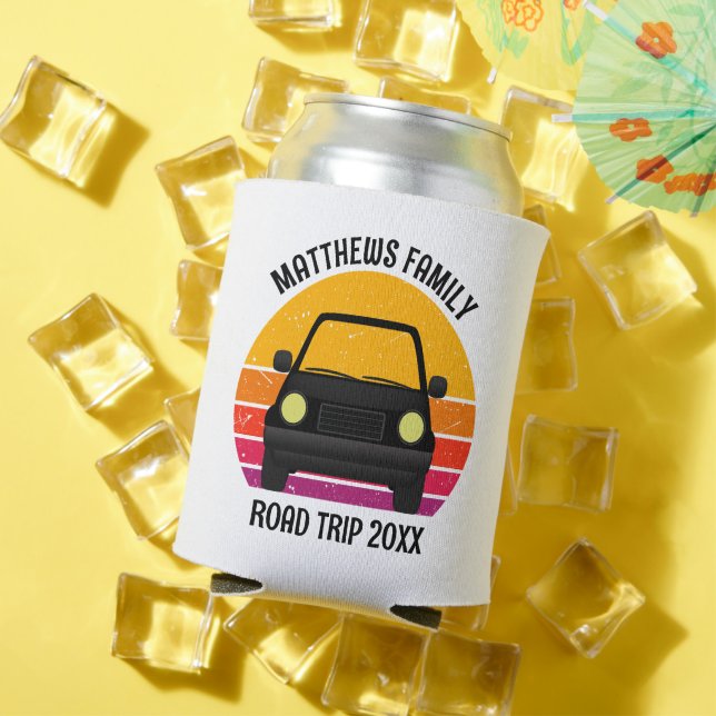 Spring Break Road Trip Sunset Customized Can Cooler (In Situ Summer)