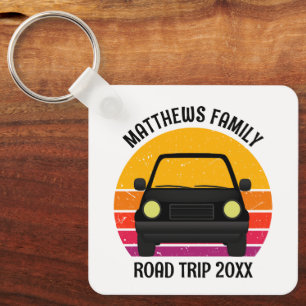 Spring Break Road Trip Sunset Customized Keychain
