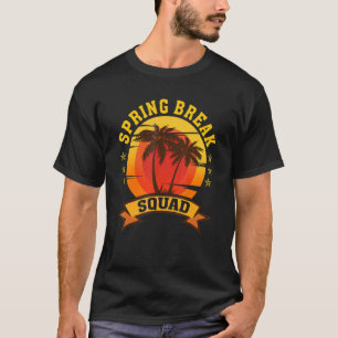 Spring Break Squad 2023 Retro Beach Sunset Matchin T-Shirt
