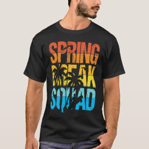 Spring Break Squad Beach Surfer Palm Tree Artwork T-Shirt