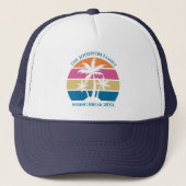 Spring Break Trip Tropical Beach Sunset Custom Trucker Hat (Front)