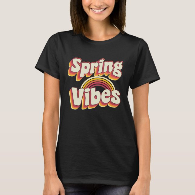 Spring break vibes Beach Colourful retro Spring Br T-Shirt (Front)