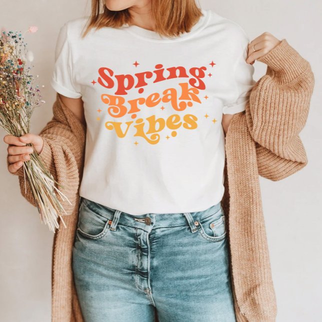 Spring Break Vibes Retro Color Fun Trendy T-Shirt (Creator Uploaded)