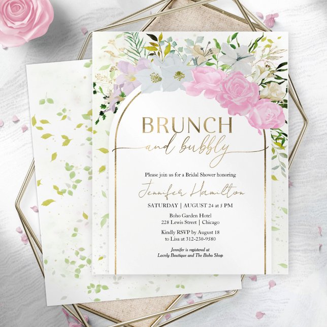 Spring Brunch and Bubbly Bridal Shower Invitation (Creator Uploaded)
