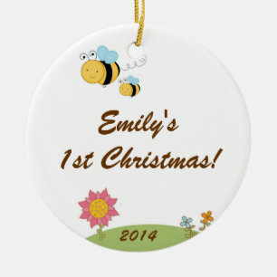 Spring Bumble Bee Personalized Name Ornament