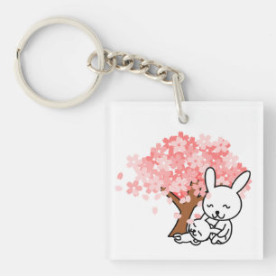 Spring Bunnies Acrylic Keychain