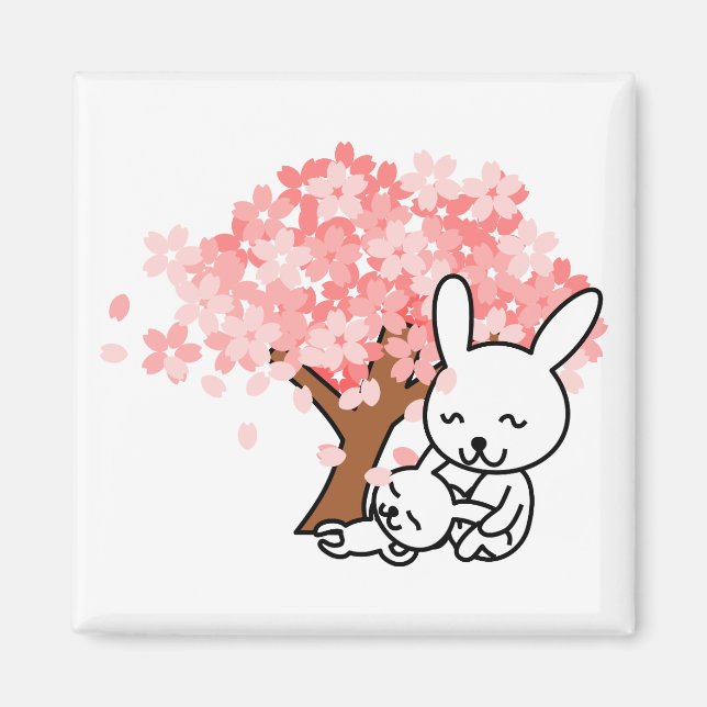Spring Bunnies Magnet (Front)