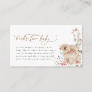 Spring Bunny Baby Shower Books for Baby Card