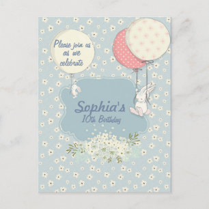 Spring Bunny Birthday Invitation