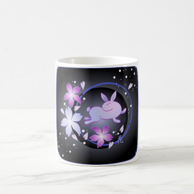 Spring Bunny (black) Mug (Center)