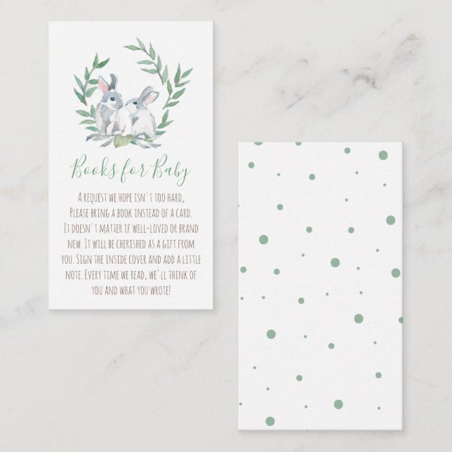 Spring Bunny Book For Baby Invitation Enclosure (Front/Back)