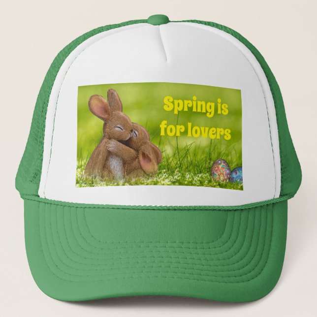 Spring Bunny Lovers Trucker Hat (Front)