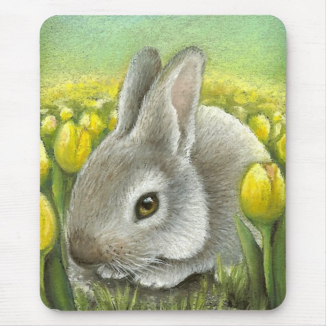 Spring bunny mouse pad (Front)