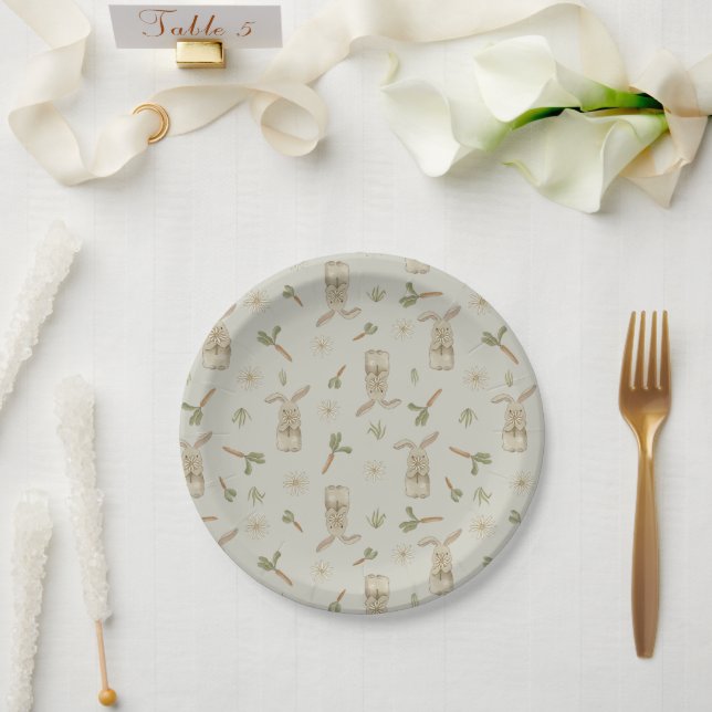 Spring Bunny  Paper Plate (Wedding)
