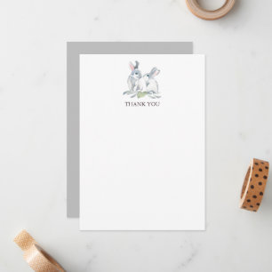 Spring Bunny Personalized Stationery Thank You Card