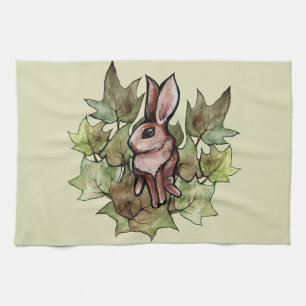 Spring Bunny Rabbit Nature Ivy                     Kitchen Towel
