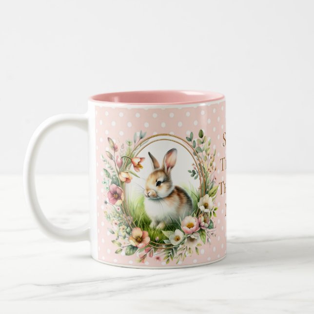 Spring Bunny Two-Tone Coffee Mug (Left)