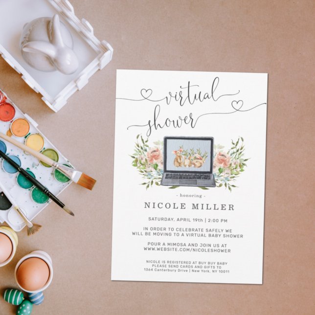 Spring Bunny | Virtual Baby Shower Invitation (Creator Uploaded)