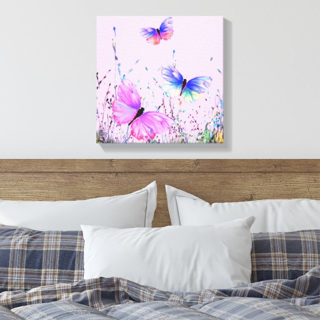 Spring Butterflies Canvas Print (Insitu(Bedroom))
