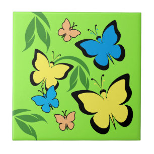 Spring Butterflies Pattern Tile