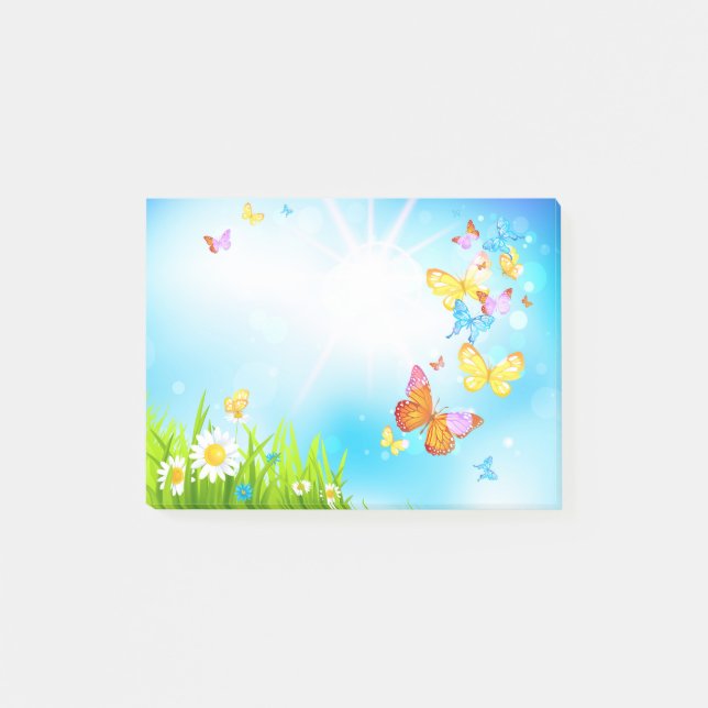 Spring Butterflies Post-it Notes (Front)