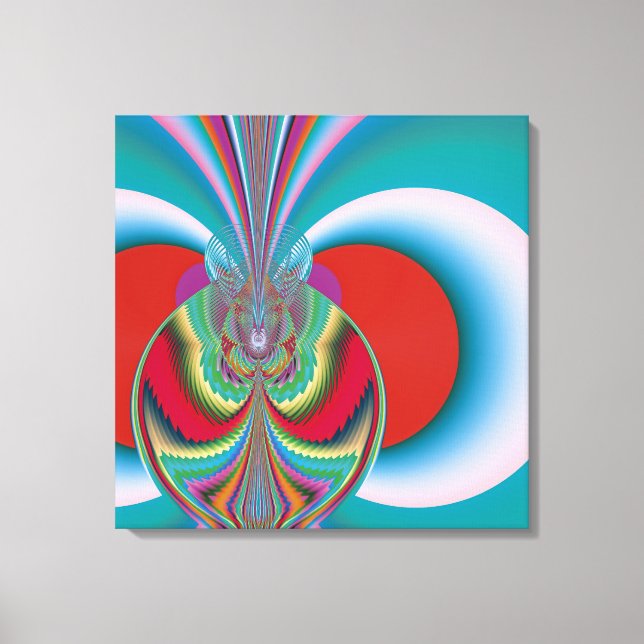 Spring Butterfly Abstract Colour Burst Art Canvas Print (Front)