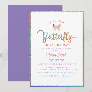 Spring Butterfly Baby Shower Invitation
