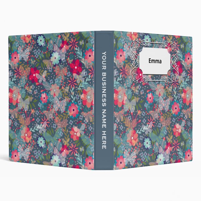 Spring Butterfly Bloom Flowers Garden Binder (Background)