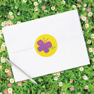 Spring Butterfly Classic Round Sticker