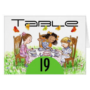 Spring Butterfly Girls Tea Table Number Cards