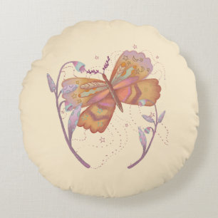spring butterfly round pillow