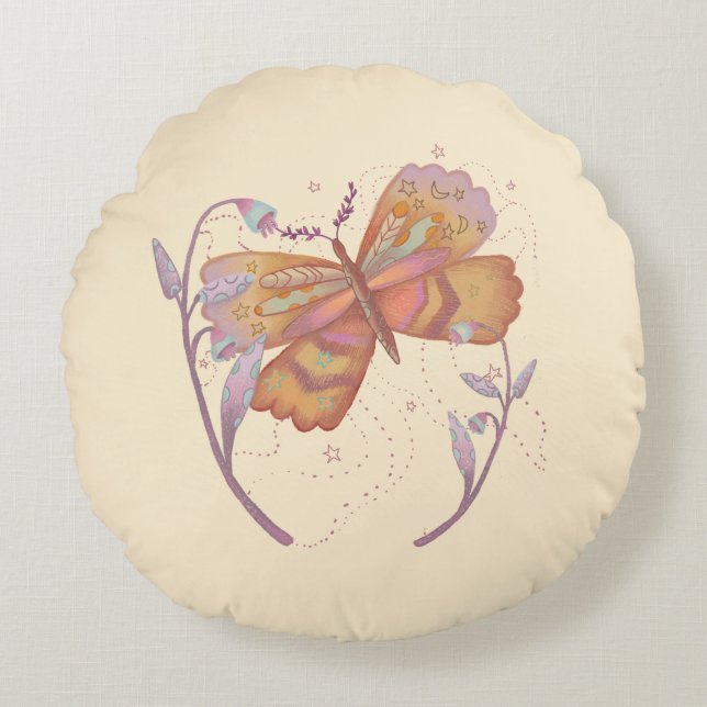 spring  butterfly  round pillow (Front)