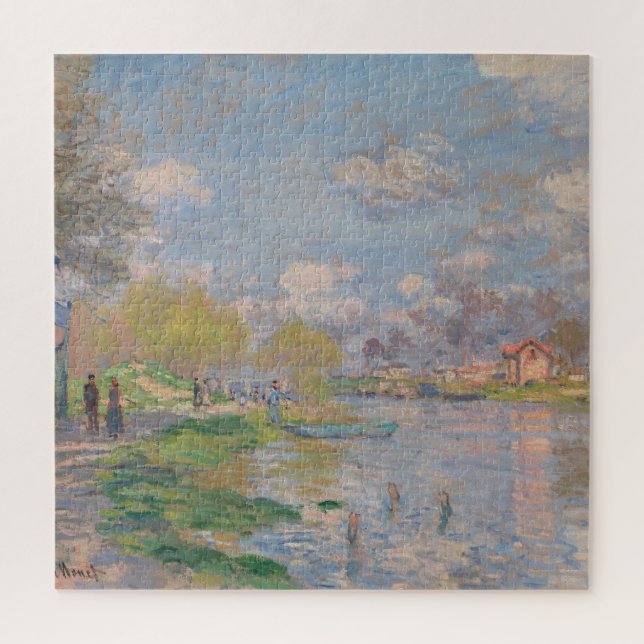 Spring by the Seine by Monet Impressionist Jigsaw Puzzle (Vertical)