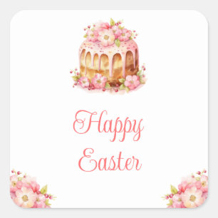 Spring Cake Easter Brunch Square Sticker