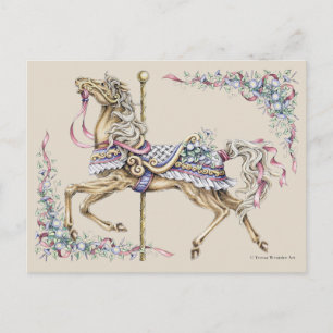 Spring Carousel Horse Post Card