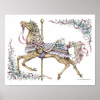 Spring Carousel Horse Poster