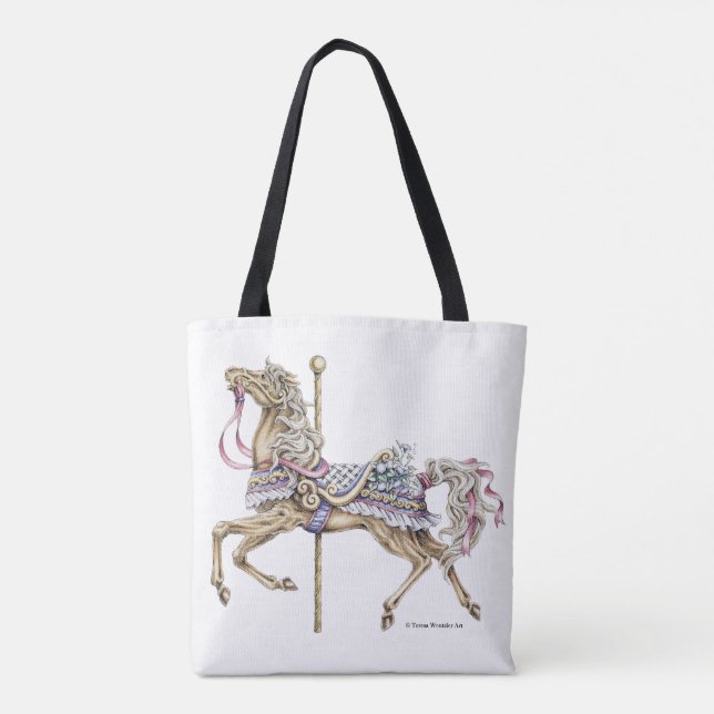 Spring Carousel Horse Tote Bag (Back)